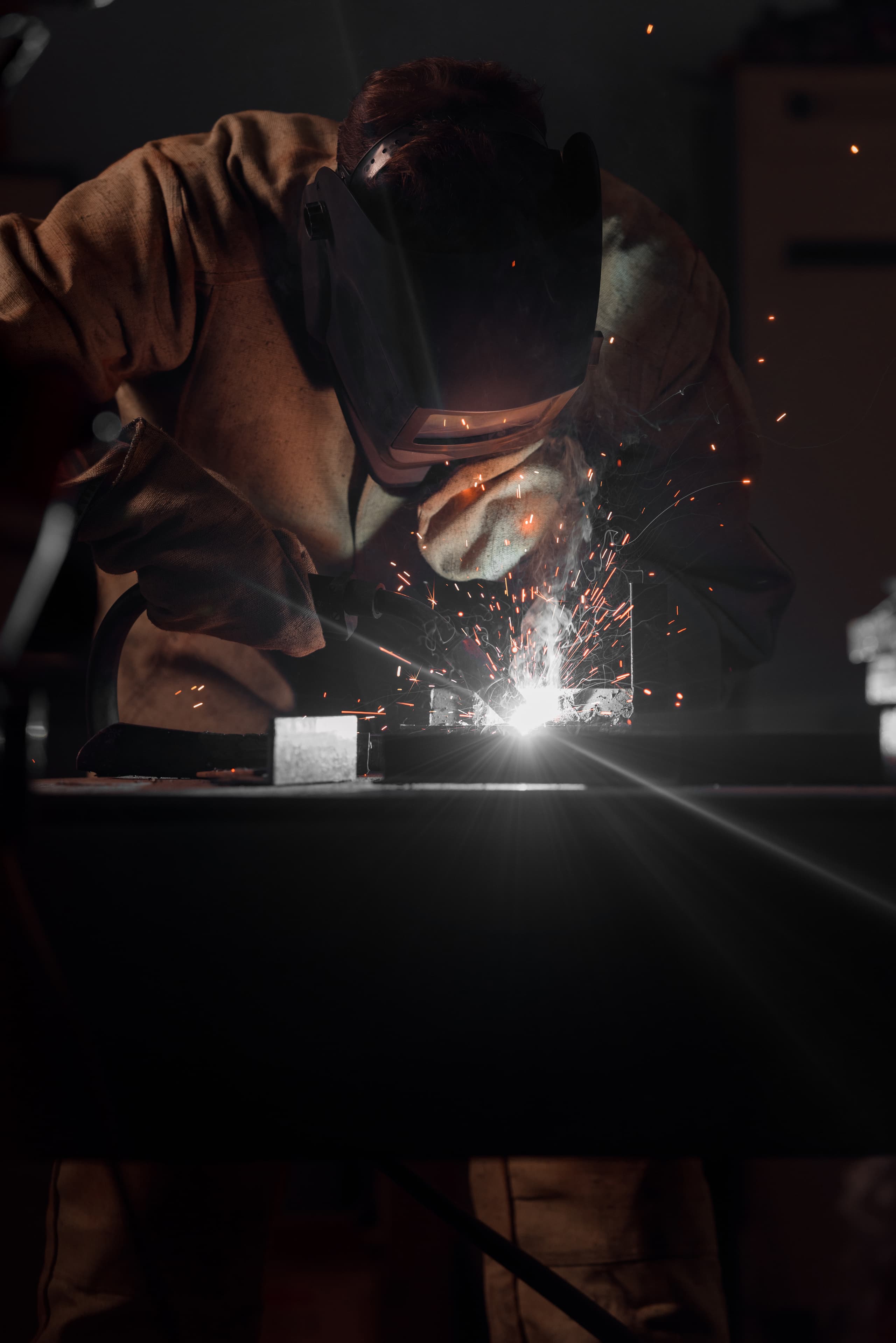 M&C fabricators working stainless steel in the workshop